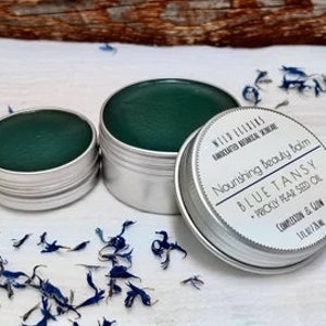 Blue Tansy & Prickly Pear Face Balm | Nutrient dense botanical face balm | All natural Zero Waste moisturizer | Great for Dry, Maturing Skin