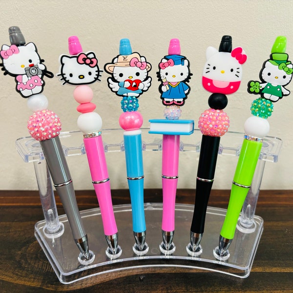 HK Beaded Pen |Silicone Beads| Beaded Pens| Kitty | Office Supplies| Girly | Squishy | Clerk| Photography | St. Patrick’s | Graduation