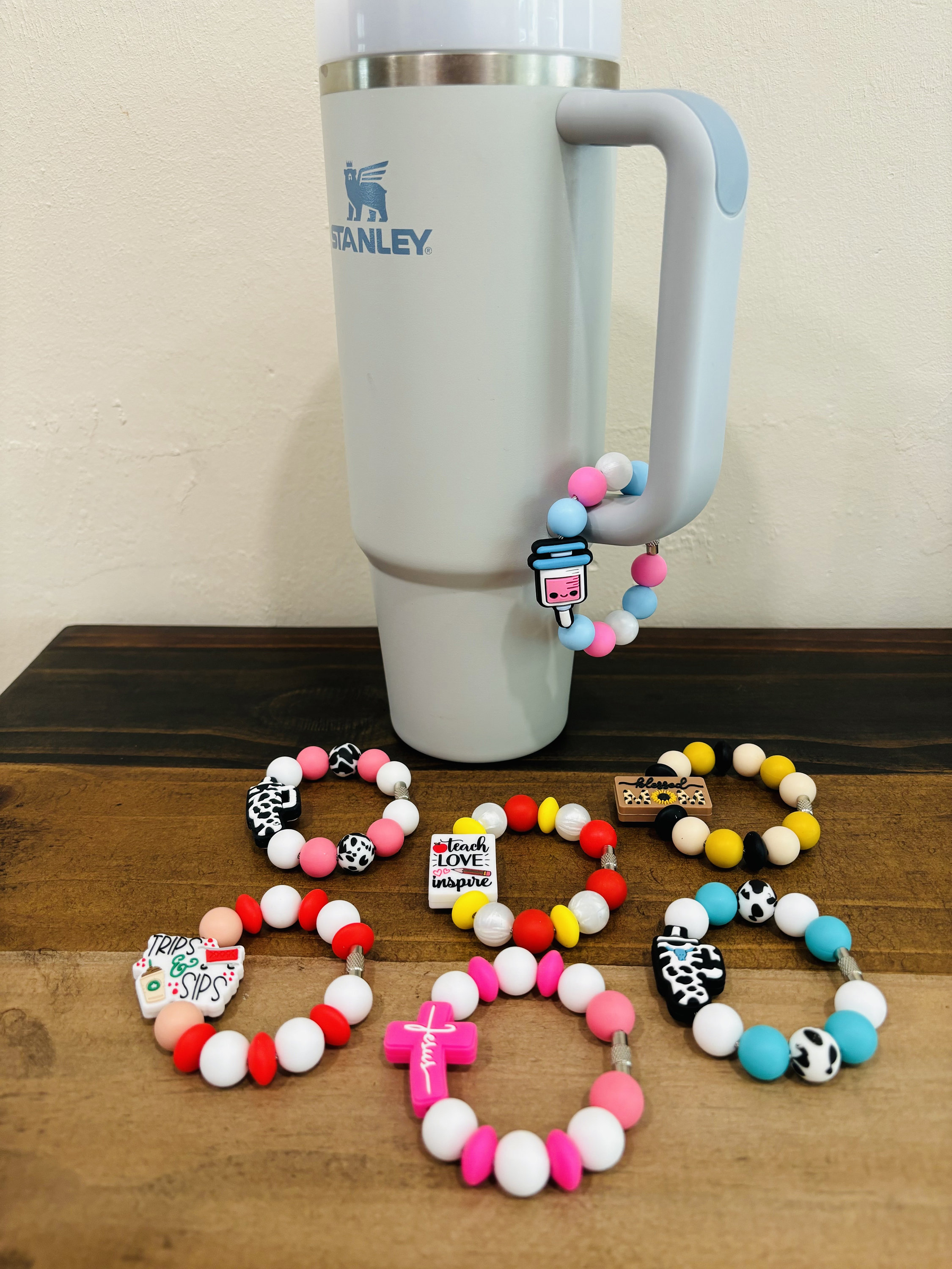 Tumbler Charms |Silicone Beads| Beaded Gifts| Unique Gifts| Nautical | Cup Braceles | Water Bottle | Cute Accessories | Yeti | Stanley