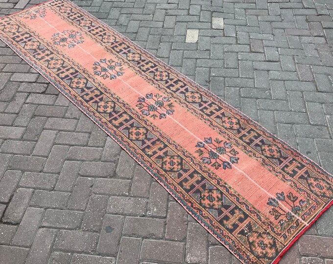 Vintage Runner Rug, Turkish Runner Rug, Oushak Runner Rug , Patch Runner Rug, Boho Runner Rug, Bohamian Runner Rug, Floor Runner Rug,