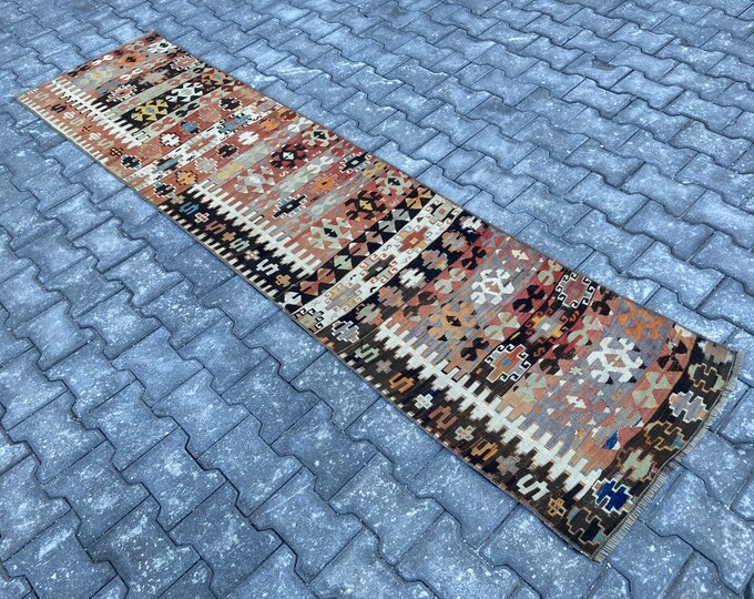 Hand made Runner Rug, Oushak Runner Rug, Turkish Runner Rug, Vintage Runner Rug, Bohemian Runner Rug, Entryway Runner Rug, Azteck Runner Rug
