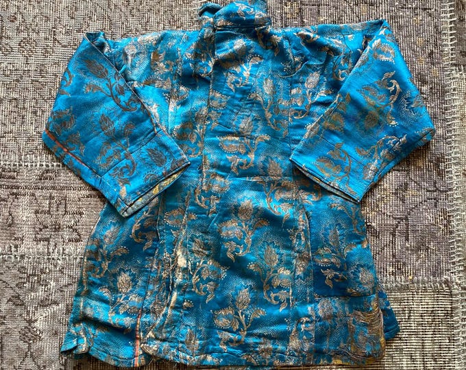 Ottoman Floral Silk Cepken | Vintage Elmasiye Jacket Dress | Antique Women’s Collection Piece