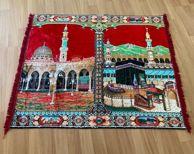 Vintage Kaabe Picture, Holly Kabe picture on Tapestry,Tradatinol gift from Kabe,Holly Tapestry Rug,Tapestry Rug,Kabe and mosque pictures,