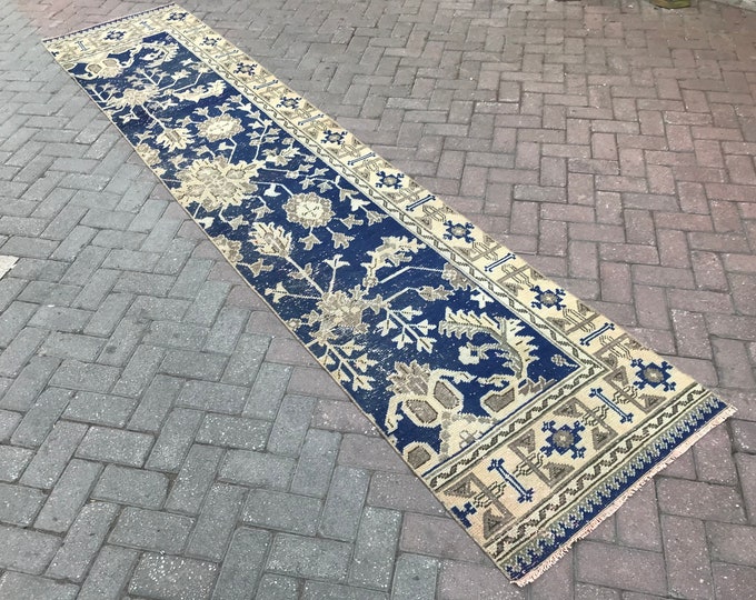 Blue Runner Rug, Vintage Runner Rug, Oushak Runner Rug, Rug Runner, Area Runner Rug, Entry Way Runner Rug, Home Decor Runner Rug,Vintage Rug