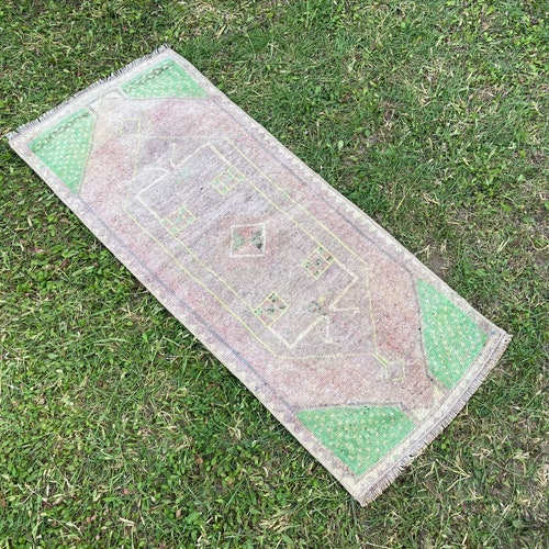 Bath Mat Rug, Door mat Rug, Vintage Small Rug, Oushak shops Rug, Turkish Rug, Oriental Rug , Entry way Rug, Entry way mat Rug, Preety nomad Rug