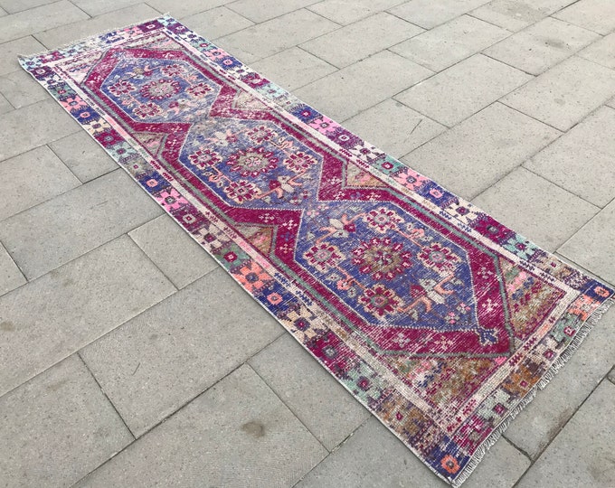 7'87 x 2'5 feet, Oushak Runner Rug, Distressed Runner Rug, Vintage Runner Rug, Turkish Runner Rug, Boho Runner Rug, Bohamian Runner Rug,