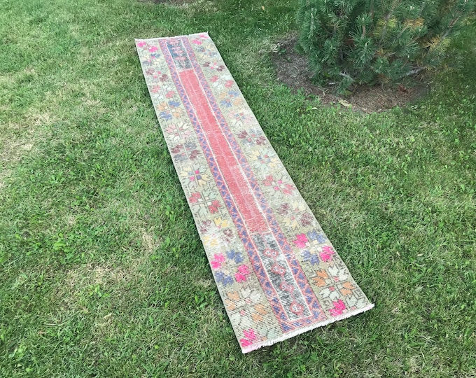 7'15 X 1'61 Feet,218 x 49 cm,Oushak Runner Rug,Entry Way Runner Rug,Vintage Runner Rug,Bohemian Rug,Turkish Rug,Vintage Rug,Area Runner Rug