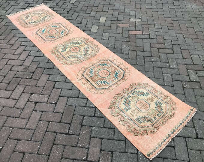 10'33 x 2'36 Feet,315 x 72 cm,Oushak Runner Rug,Floor Runner Rug,Entry Way Runner Rug,Bohemian Runner Rug,Vintage Runner Rug,Oushak Rug,