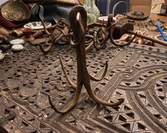 Massive Antique Ottoman Wrought Iron Door Knocker - Hand-Forged 19th Century Castle Door Hardware - Rustic Architectural Salvage