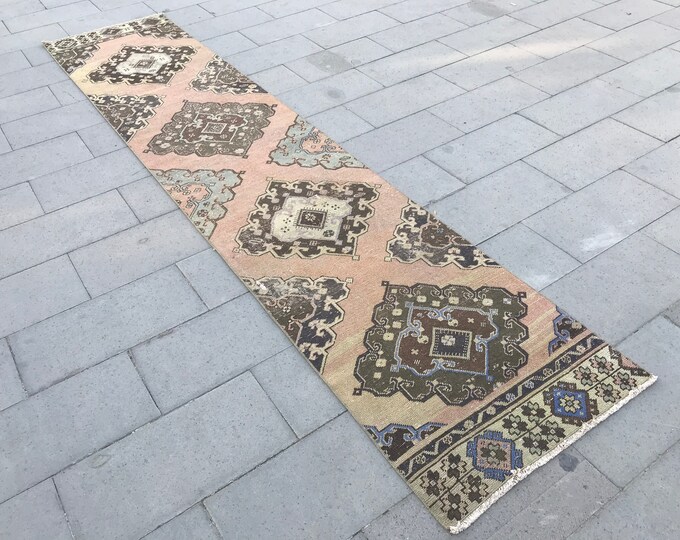 Oushak Runner Rug, Turkish Runner Rug, Azteck Runner Rug, Boho Runner Rug, Vintage Runner Rug, Entry way Runner Rug, Bohamian Runner Rug,