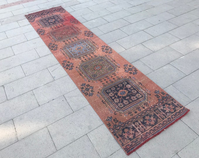 Oushak Runner Rug, Bohamian Runner Rug, Vintage Runner Rug, Entry way Runner Rug, Hall way Runner Rug, Azteck RunnerRug, Area Runner Rug,