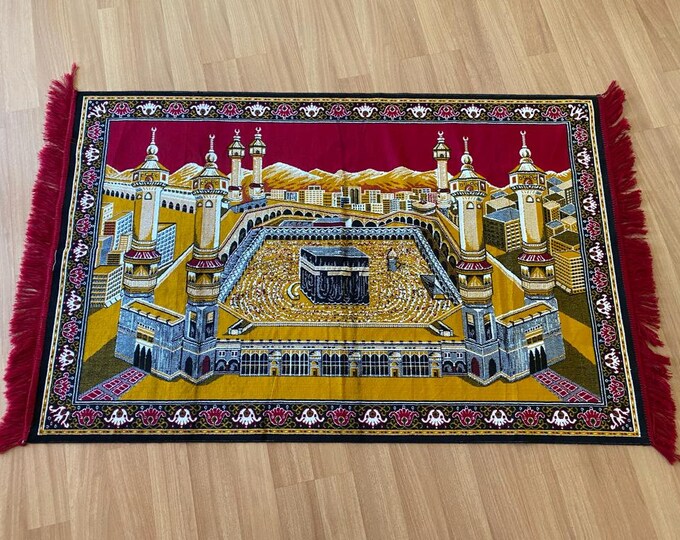 Vintage Kabe Pictures, Pretty Home Decor İslamic Kaaba Picture, Holly Picture, Kaaba Picture with Calligrapy, Wall Decor Holly Tapestry Rug,