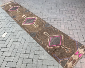 12'8 x 2'33 Feet,Vintage Runner Rug,Turkish Runner Rug,Oushak Runner Rug,Floor Runner Rug,Home Decor Runner Rug,Hallway Runner Rug,Area Rug,