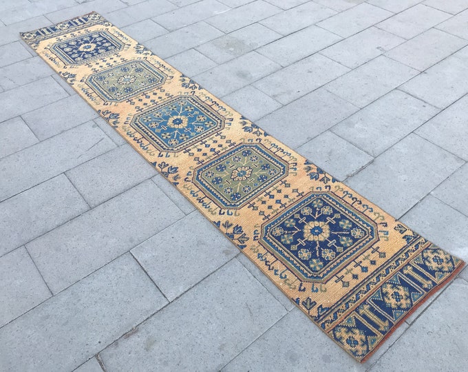 Oushak Rug Runner,Vintage Rug Runner, Hallway Runner Rug ,Oushak Rug Runner Vintage Turkish Rug Runner Short Narrow Runner Rug Free Shipping