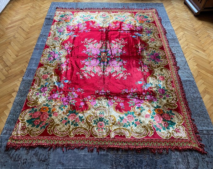 vintage floral 2 person bedspread, wall tapestry, turkish traditional bedspread, vintage bedspread, turkish bedspread, bedspread
