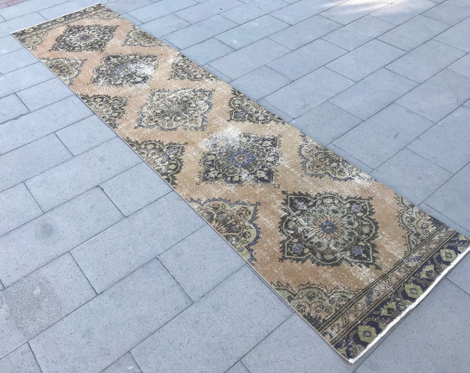 Vintage Runner Rug, Turkish Runner Rug, Area Runner Rug, Oushak Runner Rug, Boho Runner Rug, Bohemian Runner Rug, Floor Runner Rug, Area Rug