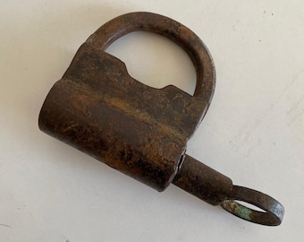 Antique Ottoman Padlock with Keys | Hand-Forged Iron Lock | Silver Ornament Rare Collectible Lock