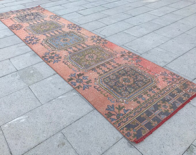 Oushak Runner Rug,Floor Rug Runner,Entry Way Runner Rug,Vintage Runner Rug,10'83 x 2'79 Ft,330 x 85 cm,Area Runner Rug,Bohemian Runner Rug,