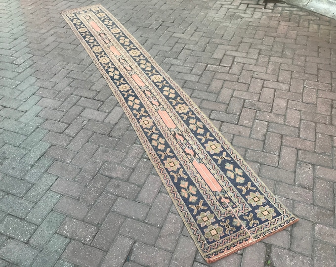 Vintage Runner Rug, Turkish Runner Rug, Oushak Runner Rug, Hand made Runner Rug, Azteck Runner Rug, Floor Runner Rug, Bohemian Runner Rug,