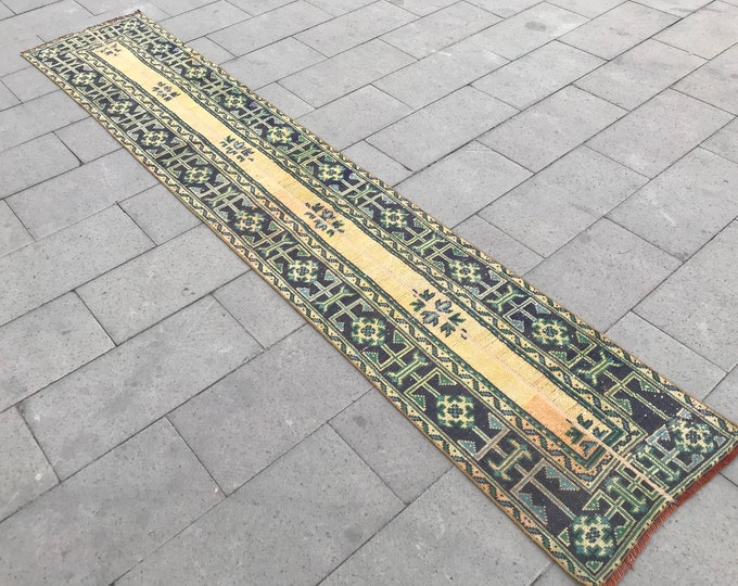 10'79 x 2'26 Feet,329 x 63 cm,Vintage Runner Rug,Turkish Runner Rug,Entryway Runner Rug,Home Decor Rug,Floor Rug,Vintage Rug,Farm House Rug,