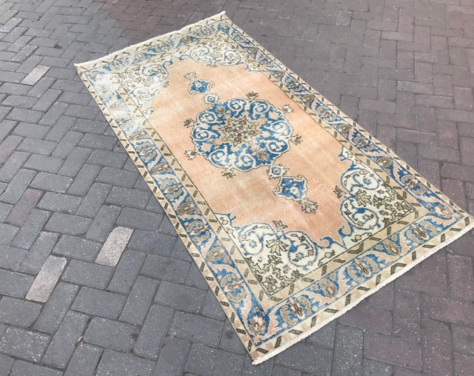6'79 x 3'64 Feet, 111 x 207 cm, Area Rug, Muted Color Rug, Azteck Rug, Vintage Rug, Oushak Rug, Boho Rug, Bohamian Rug, Farm House Rug,
