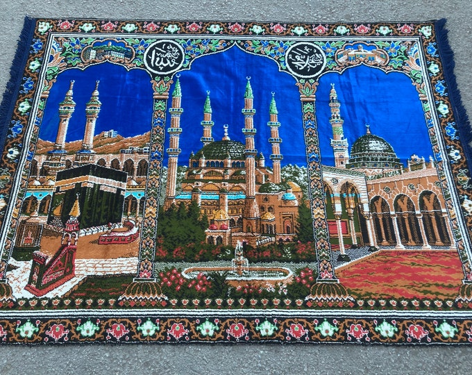 Vintage Wall decor Rug,Wall Decor Tapestry Rug,Turkish Tapestry Rug,Holly Picture Tapestry Rug,Oushak Rug,Vintage Rug,Bomemian Rug,Area Rug,