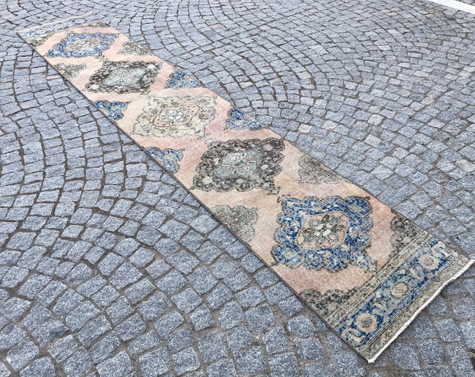 Oushak Runner Rug, Vintage Runner Rug, Long Runner Rug, Entryway Runner Rug, Hall way Runner Rug, Turkish Runner Rug, Extralong Runner Rug,