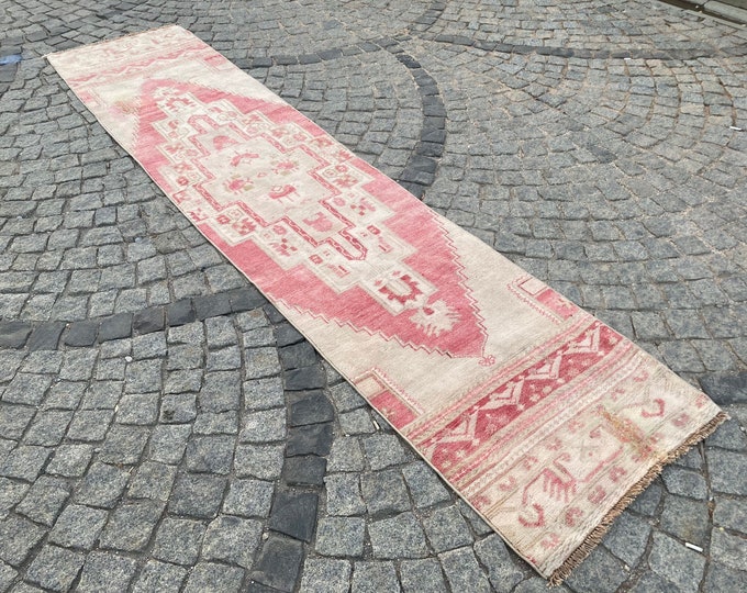 10'5 x 2'33 Feet,320 x 71 cm,Oushak Runner Rug,Vintage Runner Rug,Floor Runner Rug,Turkish Runner Rug,Boho Runner Rug,Bohemian Runner Rug,