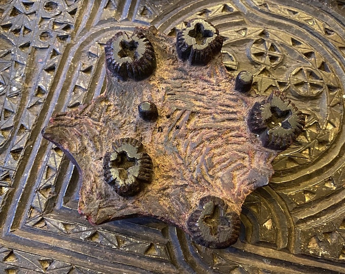 Antique Hand-Carved Wooden Printing Blocks - Traditional Turkish Yazma Blocks - Set of 2 Anatolian Woodcut Stamps - Textile Design