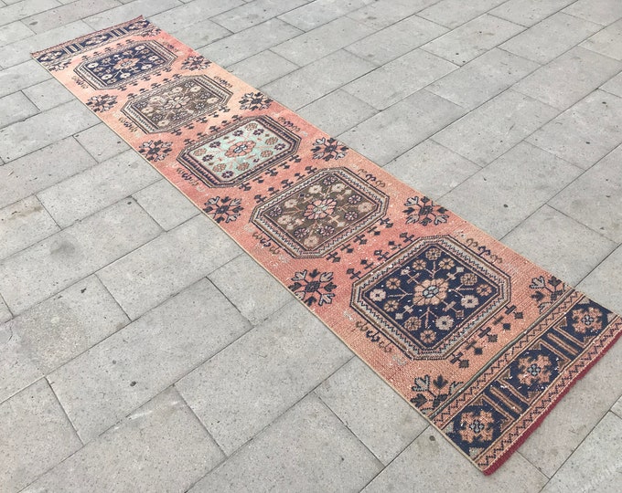 Floor Runner Rug,Area Runner Rug,Hallway Runner Rug,Home Decor Runner Rug,Vintage Runner Rug,Oushak Rug,Entry way Runner Rug,10'6 x 2'4 Feet