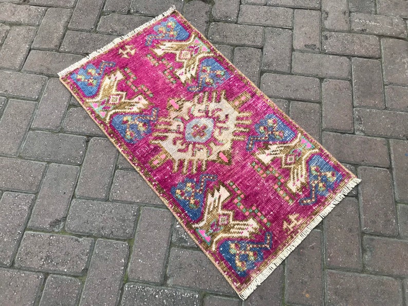 Pretty Handmade Doormat Rug,Turkish Doormat Rug,Vintage shops Doormat Rug,Oushak Doormat Rug,Bohemian Doormat Rug,Turkish Handmade Small Rug,Great