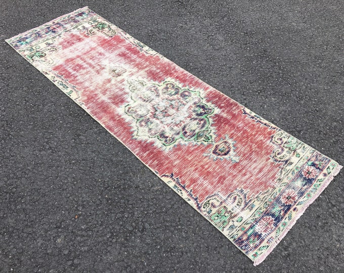 6'59 x 2'17 Feet, 201 x 66 cm, Vintage Runner Rug, Floor Runner Rug, Turkish Runner Rug, Entry way Runner Rug, Oushak Runner Rug, Area Rug,