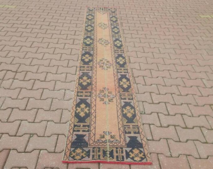 Oushak Runner Rug, Turkish Runner Rug, Vintage  Runner Rug, Boho Runner Rug, Azteck Runner Rug, Floor Runner Rug, Oushak Rug, Vintage Rug,