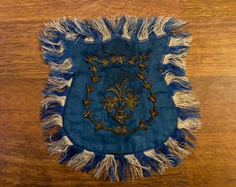 Vintage Ottoman Embroidered Pouch | Handmade Decorative Textile with Fringe | Antique Turkish Collectible