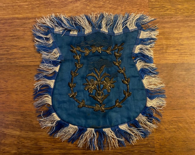 Vintage Ottoman Embroidered Pouch | Handmade Decorative Textile with Fringe | Antique Turkish Collectible