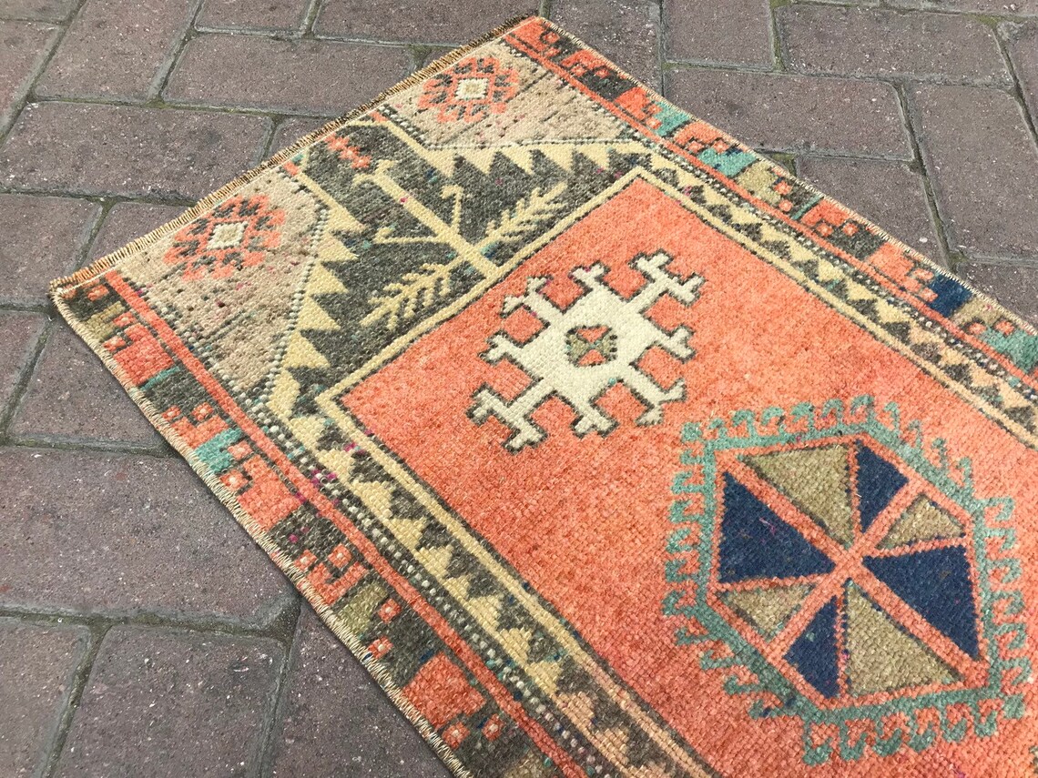 Oushak Door Mat RugHand made Door Mat RugTurkish Door Mat Etsy