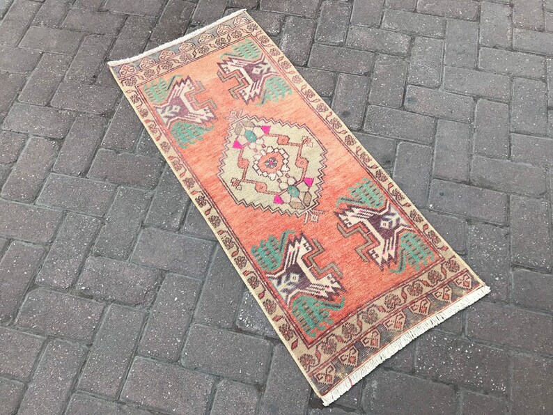 Floor Door Mat sold Rug, Turkish Small Rug, Hand made Small Rug, Bohemian Small Rug, Vintage Small Rug, Door Mat Rug, Boho Small Rug, Area Rug,