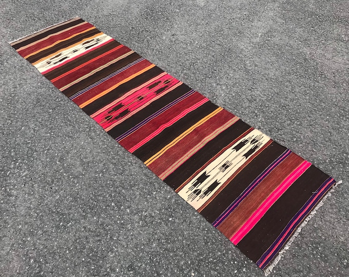 Vintage Kilim Runner Rug,Oushak  Runner Rug,İndian Runner Rug,Scandinavian Runner Rug,Turkish Runner Rug,Boho Runner Rug,Bohemian Runner Rug