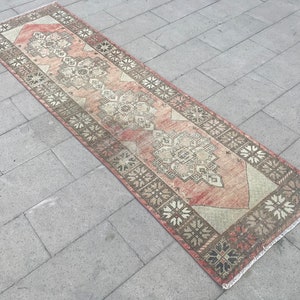 Vintage Muted Color Runner Rug, Oushak Runner Turkish Runner Rug, Bohemian Runner Rug, Anatolian Runner Rug, Floor Rug, Home Decor Area Rug.
