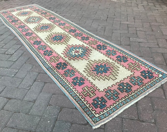 Oushak Runner Rug,Vintage Runner Rug, Turkish Runner Rug,Hand Knotted Rug,Hallway Rug,Oriental Runner Rug,2'66 x 9'28 feet,Boho Runner Rug,