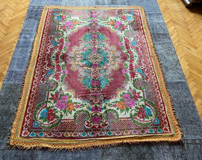 vintage floral 2 person bedspread, wall tapestry, turkish traditional bedspread, vintage bedspread, turkish bedspread, bedspread