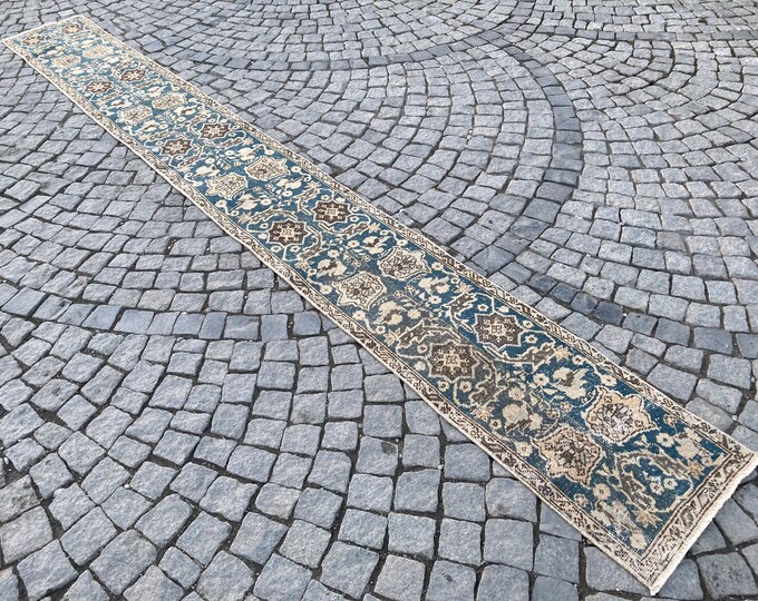 Vintage Runner Rug,Turkish Runner Rug,Home Decor Runner Rug,Oushak Runner Rug,Area Rug,Floor Runner Rug,Hand made Runner Rug,Bohomian Rug