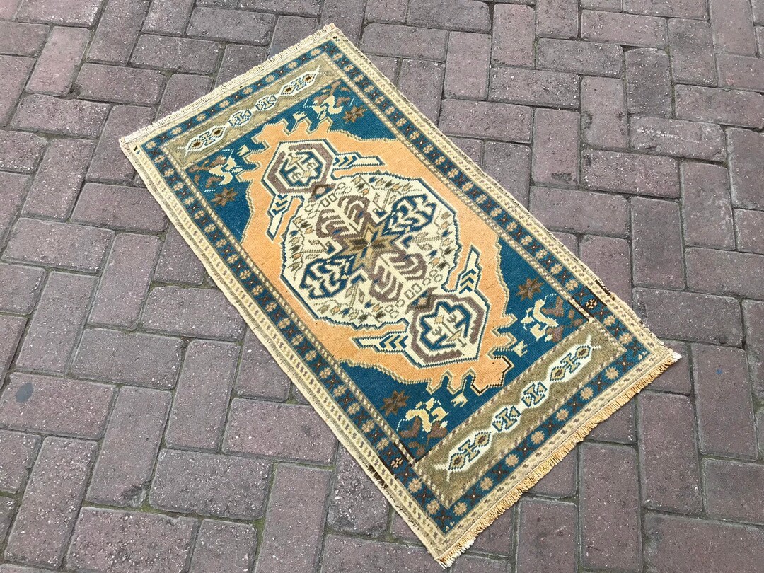 Vintage Door Mat Turkish Handmade Door Mat Rugtradatinol Etsy