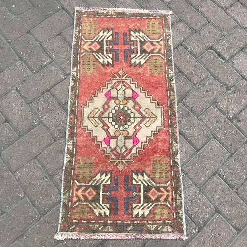 Aztech Small Rug, Door Mat Rug, Vintage Small Rug, Hand made Small Rug, Bohamian Small Rug, Oushak Small Rug, Boho Small shops Rug, Bath Mat Rug,