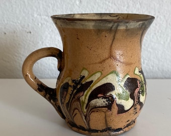 Antique Turkish Kınık Style Clay Mug | Rare Collectible Ceramic Mug | Fine Clay Water Mug | Old Handcrafted Ceramic Cup | Turkish Water Mug