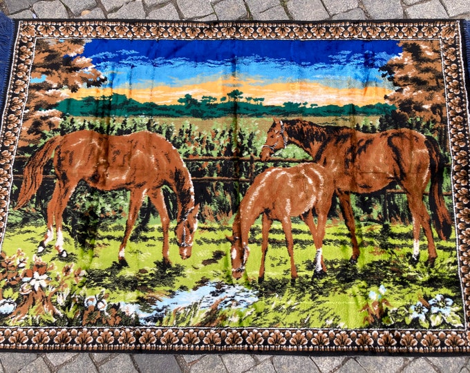 Wall Decor Rug,Horse Picture on The Tapestry Rug,Vintage Wall Decor Rug,Turkish Wall Decor Rug,Oriental Wall Decor Rug,Bohamian Decor Rug,