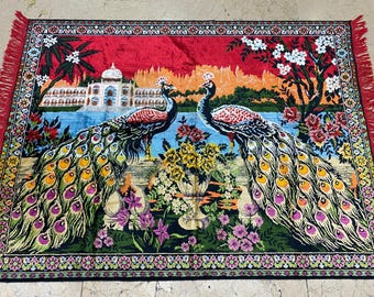 Decorative Peacock İllustrated Tapestry Rug,Turkish Wall Decor Tapestry Rug,Vintage Wall Decor Tapestry,Home decor Rug,Pretty Wall Decor Rug