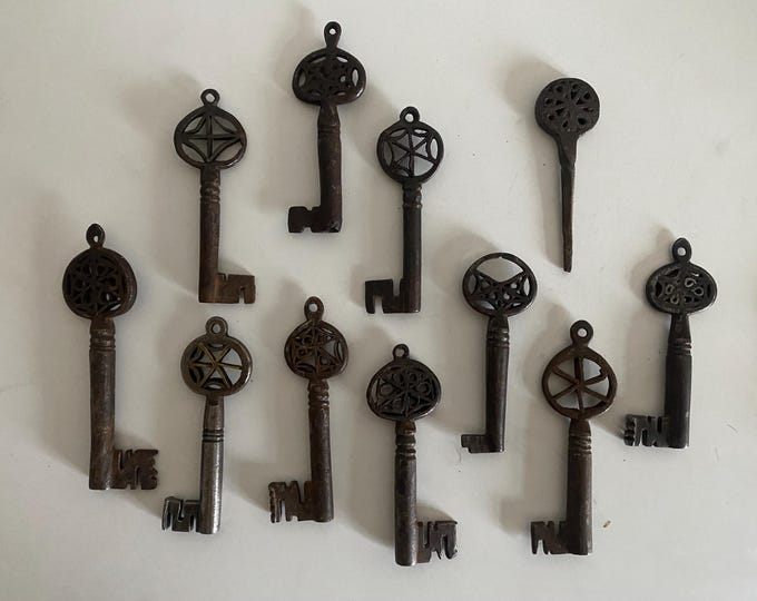 11 Rare Ottoman Key  | Antique Rustic Iron Key | Vintage Gothic Decor | Primitive Old Metal Key | Home Wall Hanging Accent