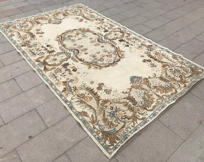 Vintage Turkish Home Decor Big Size Area Rug 9'9"X6'0" Feet Area Rug, Turkish Oushak Rug, Bohemian Rug, Vintage Oushak Area Carpet, Area Rug
