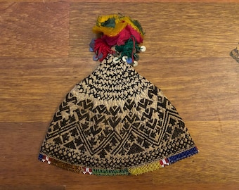Antique Bektashi Woman’s Hat | Hand-Embroidered Ottoman Sufi Headdress | Vintage Turkish Folk Costume Cap